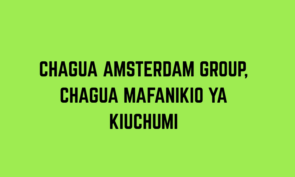 CHAGUA AMSTERDAM GROUP, CHAGUA MAFANIKIO YA KIUCHUMI
